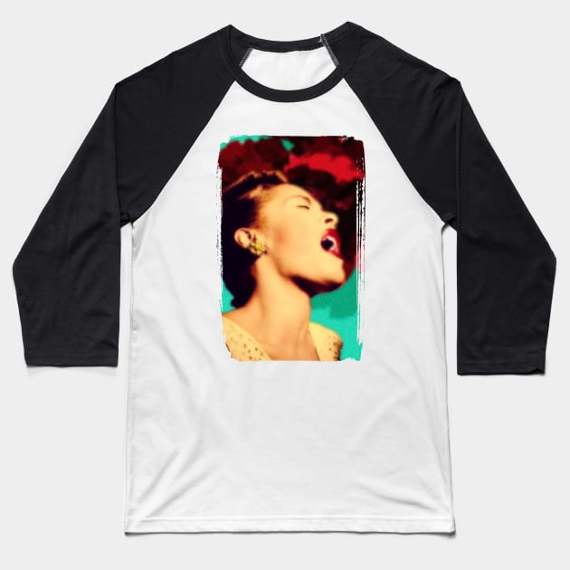 Billie Holiday Baseball T-Shirt by HAPPY TRIP PRESS